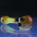 Atacado de vidro amarelo Sunrise Spoon Hand Pipe para o fumo (ES-HP-075)